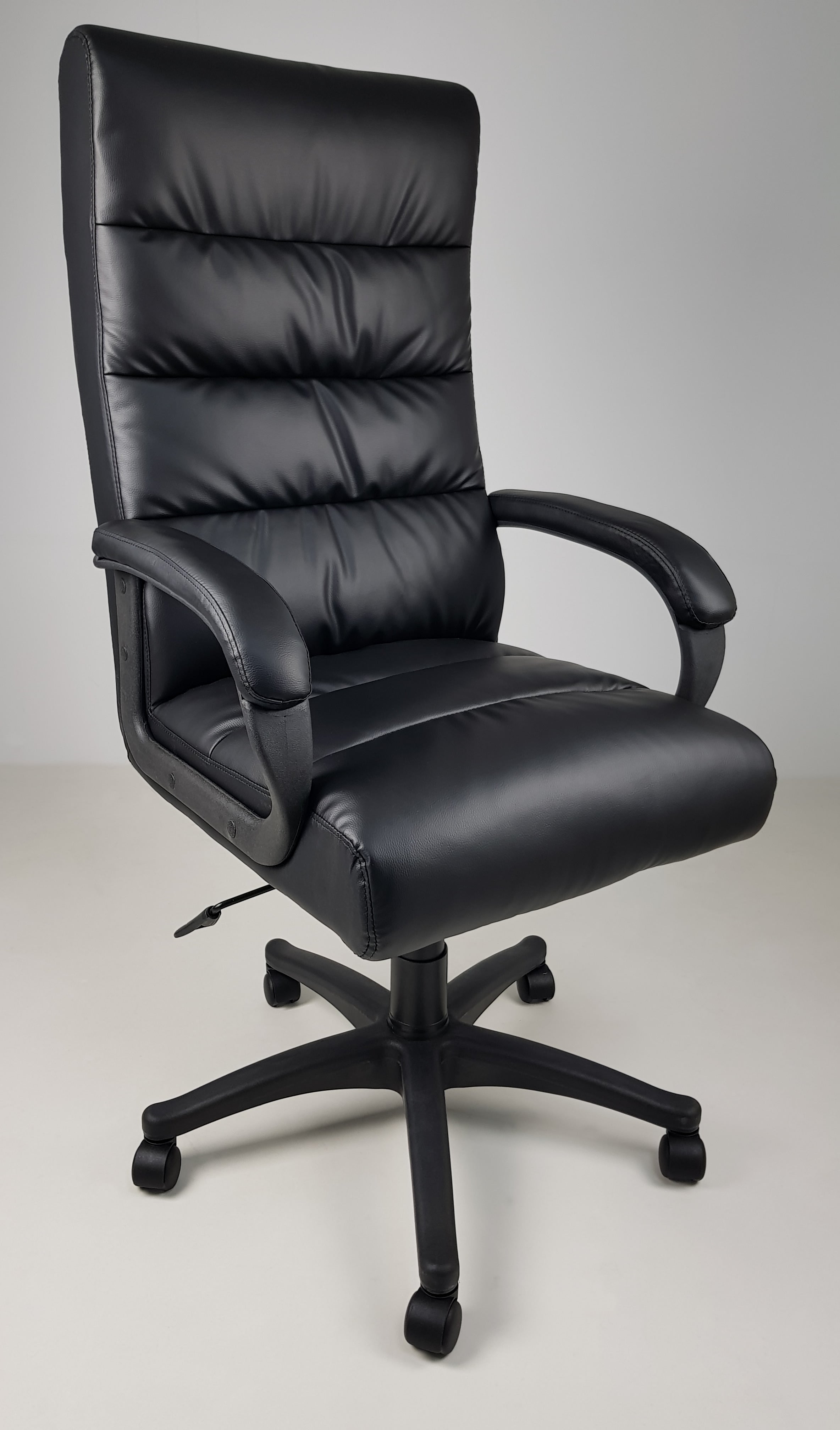 Black Leather Soft Padded Executive Office Chair - CHA-K35